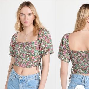 Lost + wander floral crop top size small